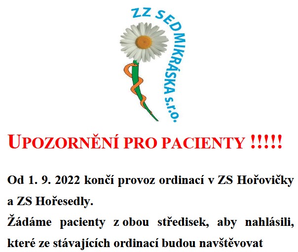 Důležité upozornění pro pacienty